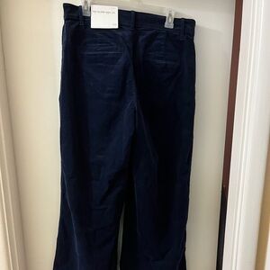 Loft Palmer Wide Leg Brushed Corduroy Pant; Navy Blue; Size 10; NWT